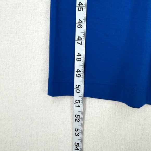 ENZA COSTA Jersey Midi Slip Dress Women XS Royal Blue Spaghetti Strap Luxury NEW - Picture 6 of 16